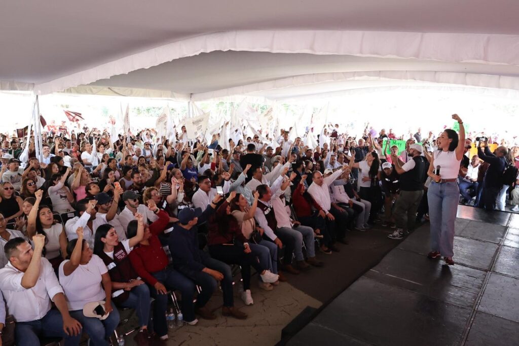 Asamblea multitudinaria de militantes y simpatizantes de Morena en apoyo a Claudia Sheinbaum